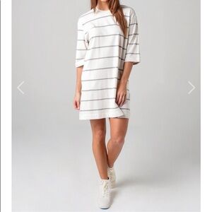 NWT ATM S WOMEN'S PLAITED JERSEY STRIPE DRESS